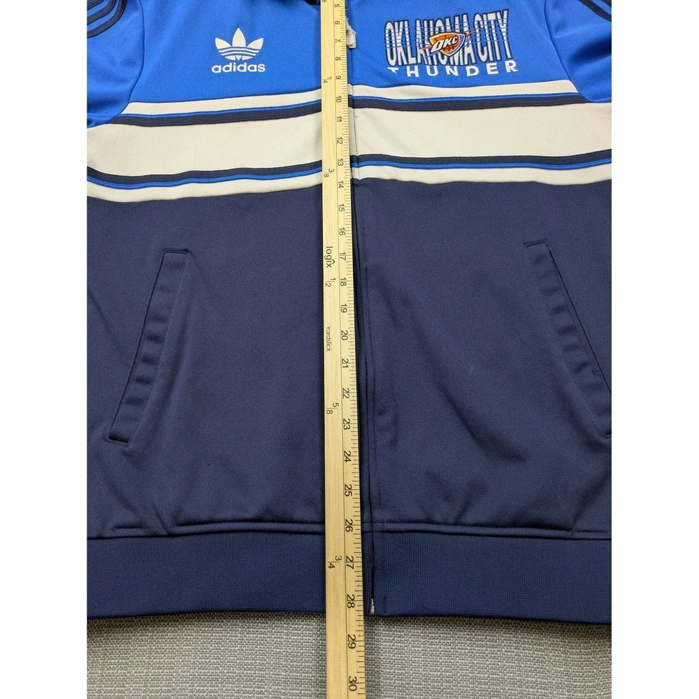 Oklahoma City Thunder Jacket Mens Large Blue Navy NBA Basketball Adidas Track